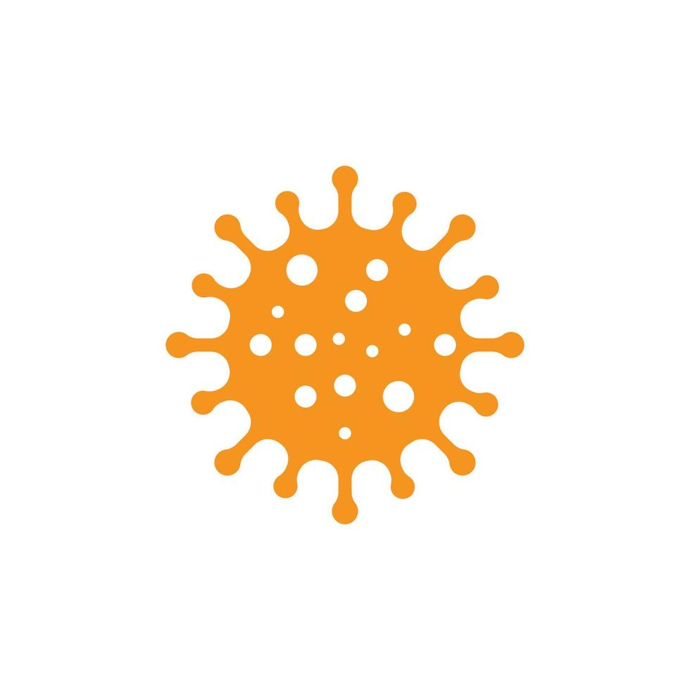 eps10 orangefarbenes Vektor-Coronavirus-Bakterienzellensymbol isoliert auf weißem Hintergrund. Covid 19 neuartiges Coronavirus-Bakteriensymbol in einem einfachen, flachen, trendigen, modernen Stil für Ihr Website-Design, Logo und Ihre App vektor
