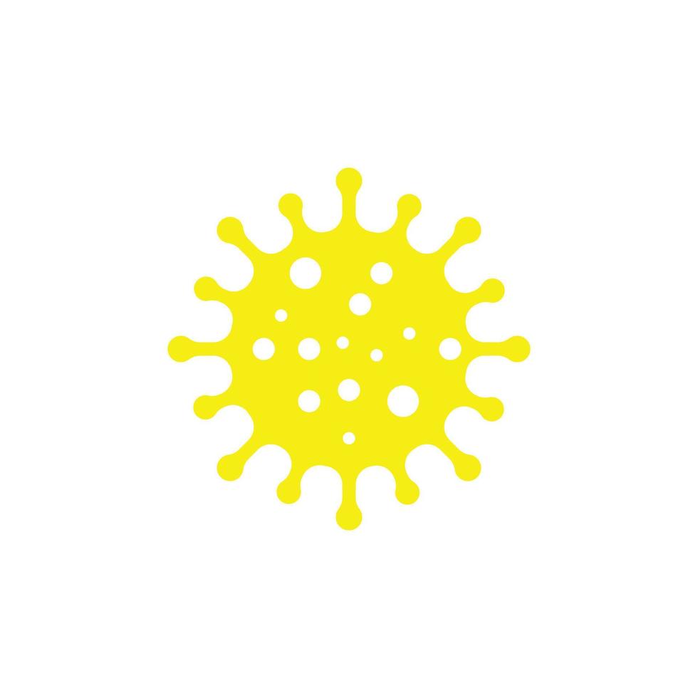 eps10 gelbes Vektor-Coronavirus-Bakterienzellensymbol isoliert auf weißem Hintergrund. Covid 19 neuartiges Coronavirus-Bakteriensymbol in einem einfachen, flachen, trendigen, modernen Stil für Ihr Website-Design, Logo und Ihre App vektor