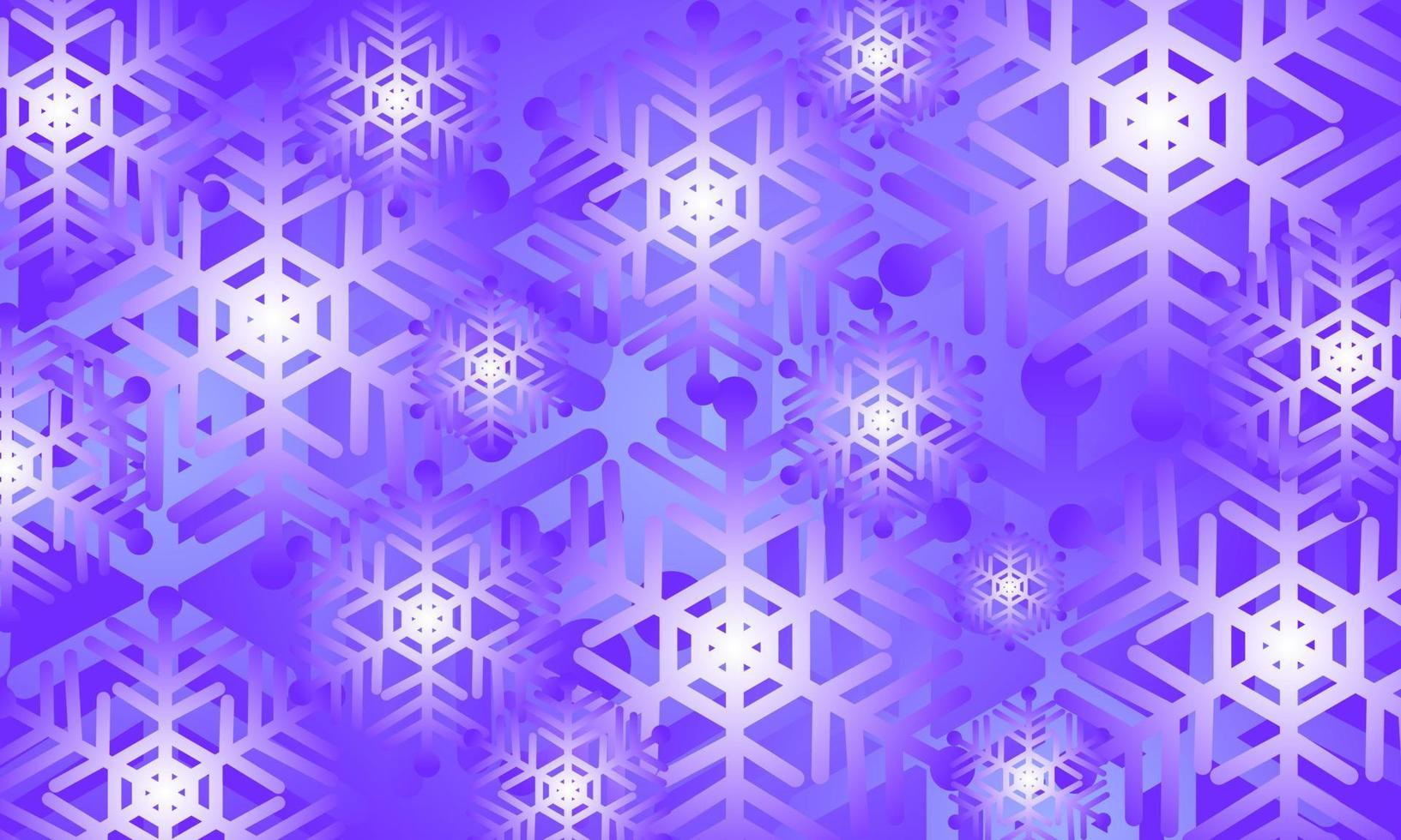 Schneeflocken auf violettem blauem Hintergrund, Schneenacht, Weihnachtshintergrunddesign. Vektor-Illustration. vektor