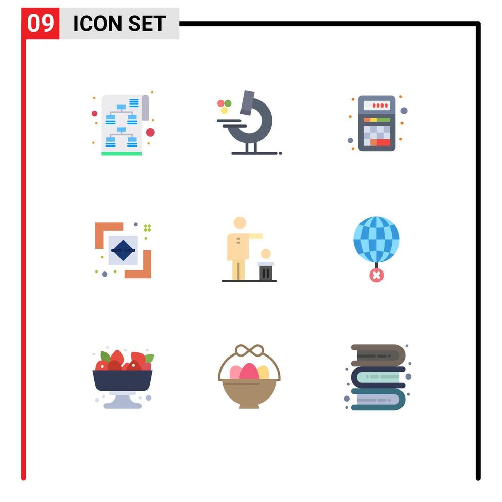 packa av 9 modern platt färger tecken och symboler för webb skriva ut media sådan som aning väg app upphittare skillnad redigerbar vektor design element
