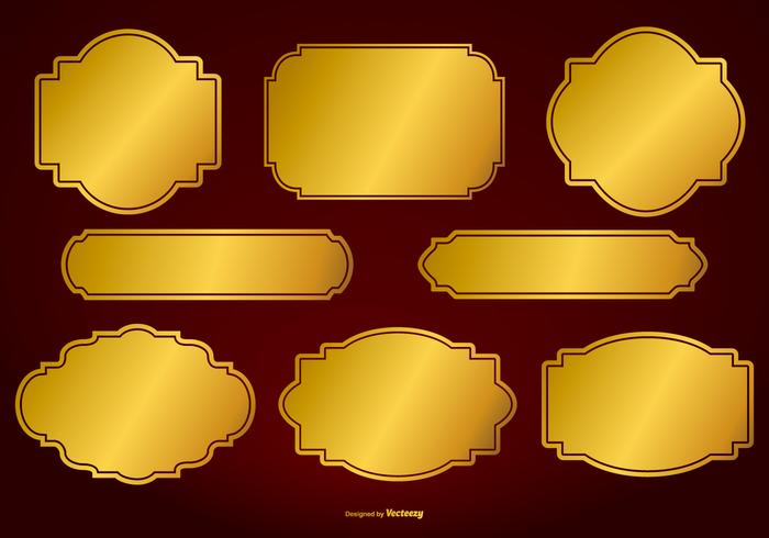 Guld vektor etiketter samling