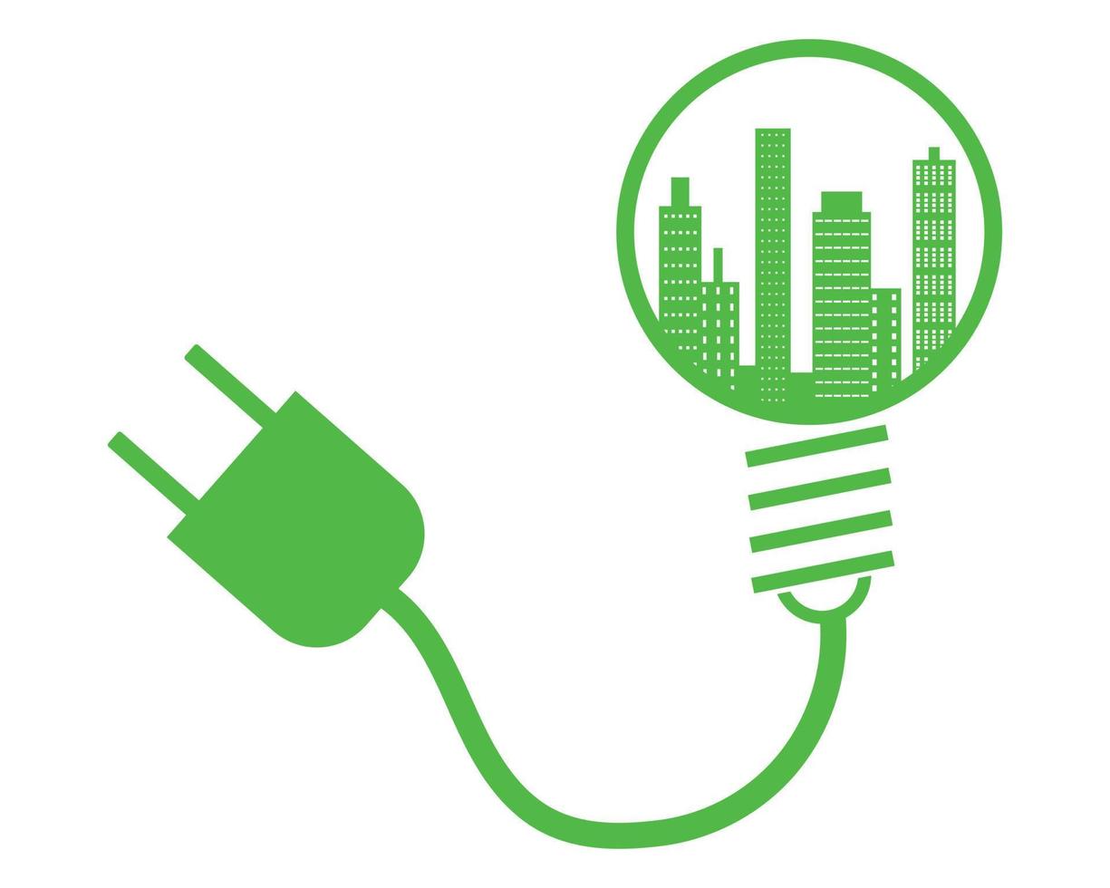 eco förnybar hållbar energi logotyp vektor - grön kraft