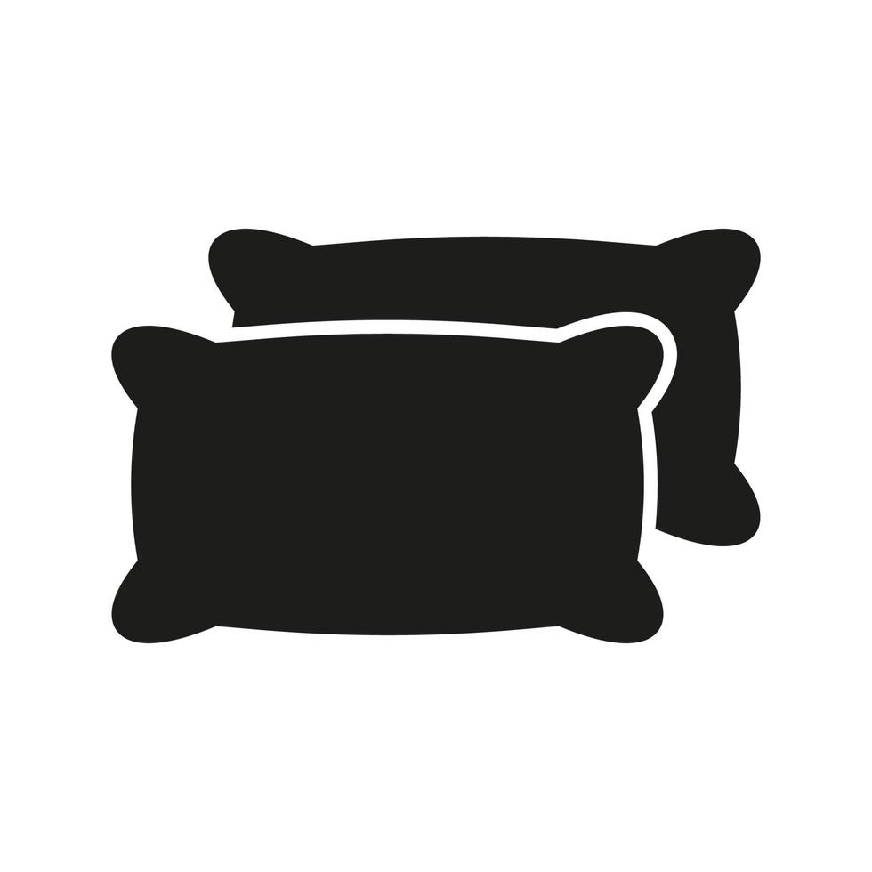 Kissen für Komfort schlafen schwarze Silhouette Symbol. Schlafzimmer weiches Kissen Glyphen-Piktogramm. Symbol für Baumwollfederkissen. Heimtextilien für komfortables Relax-Schild. isolierte Vektorillustration. vektor