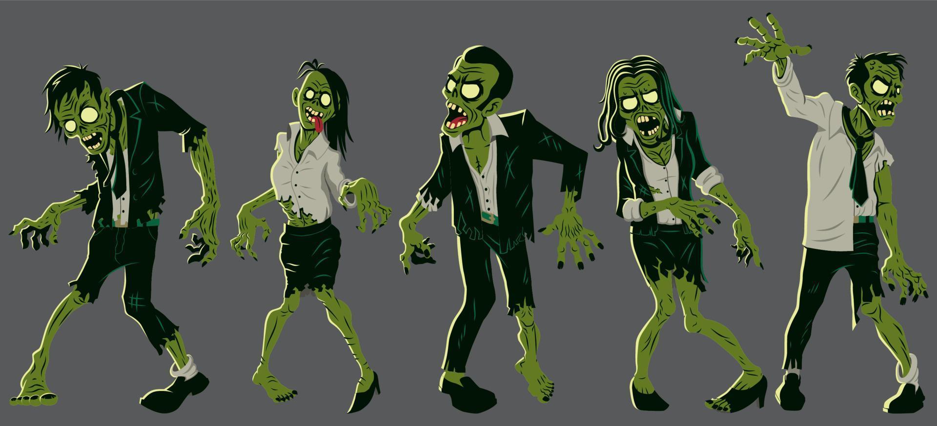 Office-Zombie-Set vektor