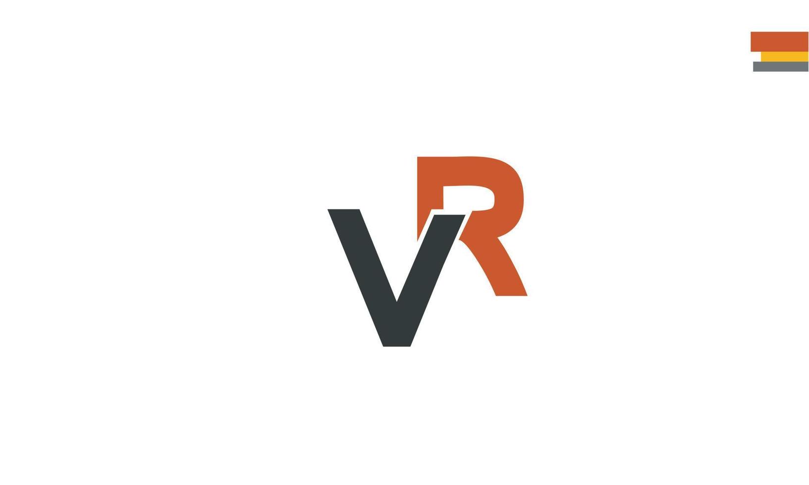 alfabetet bokstäver initialer monogram logotyp vr, rv, v och r vektor