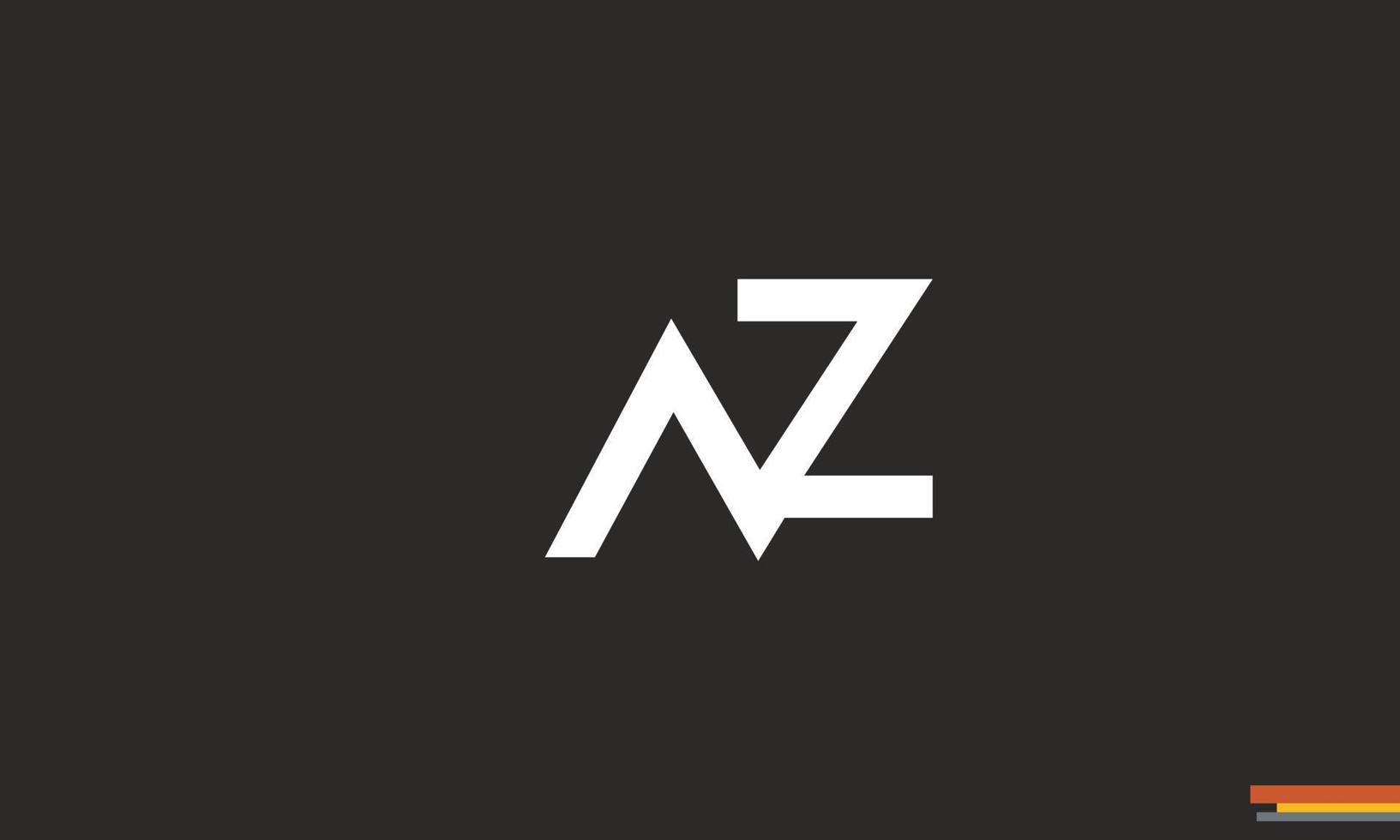 alfabetet bokstäver initialer monogram logotyp nz, zn, n och z vektor