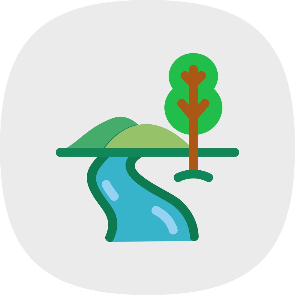 Glyphen-Symbol für Flusslandschaften vektor