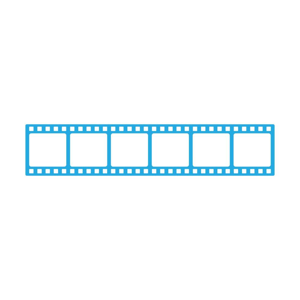 eps10 blaue Vektorfilmstreifenrolle 35 mm leeres Diarahmensymbol isoliert auf weißem Hintergrund. Rahmenbild-Fotografie-Symbol in einem einfachen, flachen, trendigen, modernen Stil für Ihr Website-Design und Logo vektor