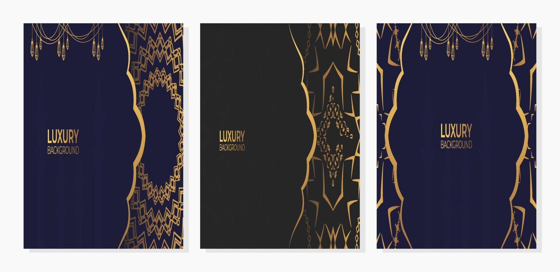 luxuriöses islamisches plakat oder cover mit goldenem arabischem muster im islamischen östlichen stil arabisch. dekoratives mandala im ramadan-stil. geeignet für Themen mit islamischen Nuancen vektor