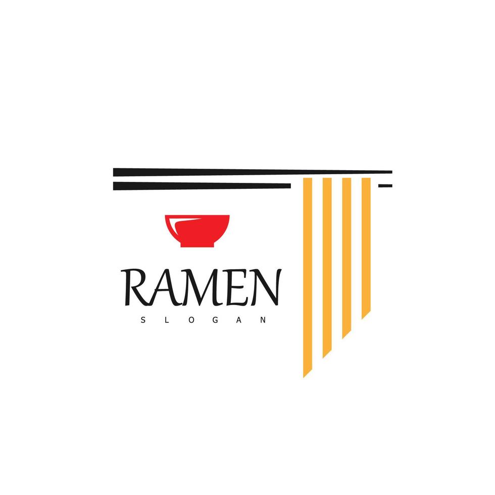 nudel Ramen logotyp mat design symbol vektor