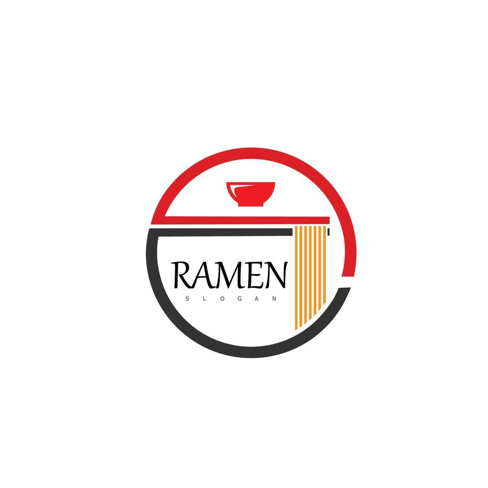 Nudel Ramen Logo Food Design Symbol vektor