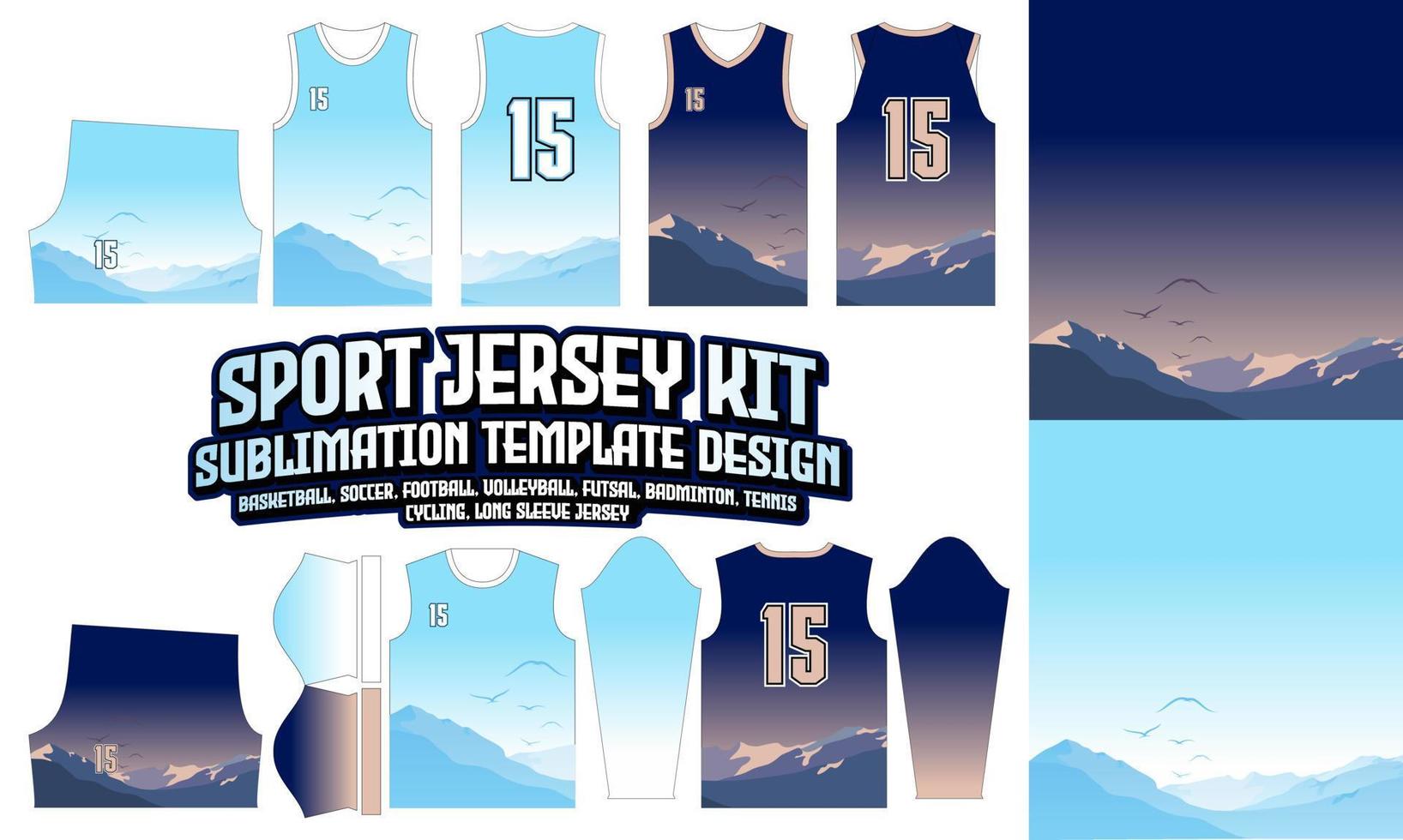 Snow Mountain Jersey Bekleidung Sportbekleidung Sublimationsmuster Design 238 für Fußball Fußball E-Sport Basketball Volleyball Badminton Futsal T-Shirt vektor