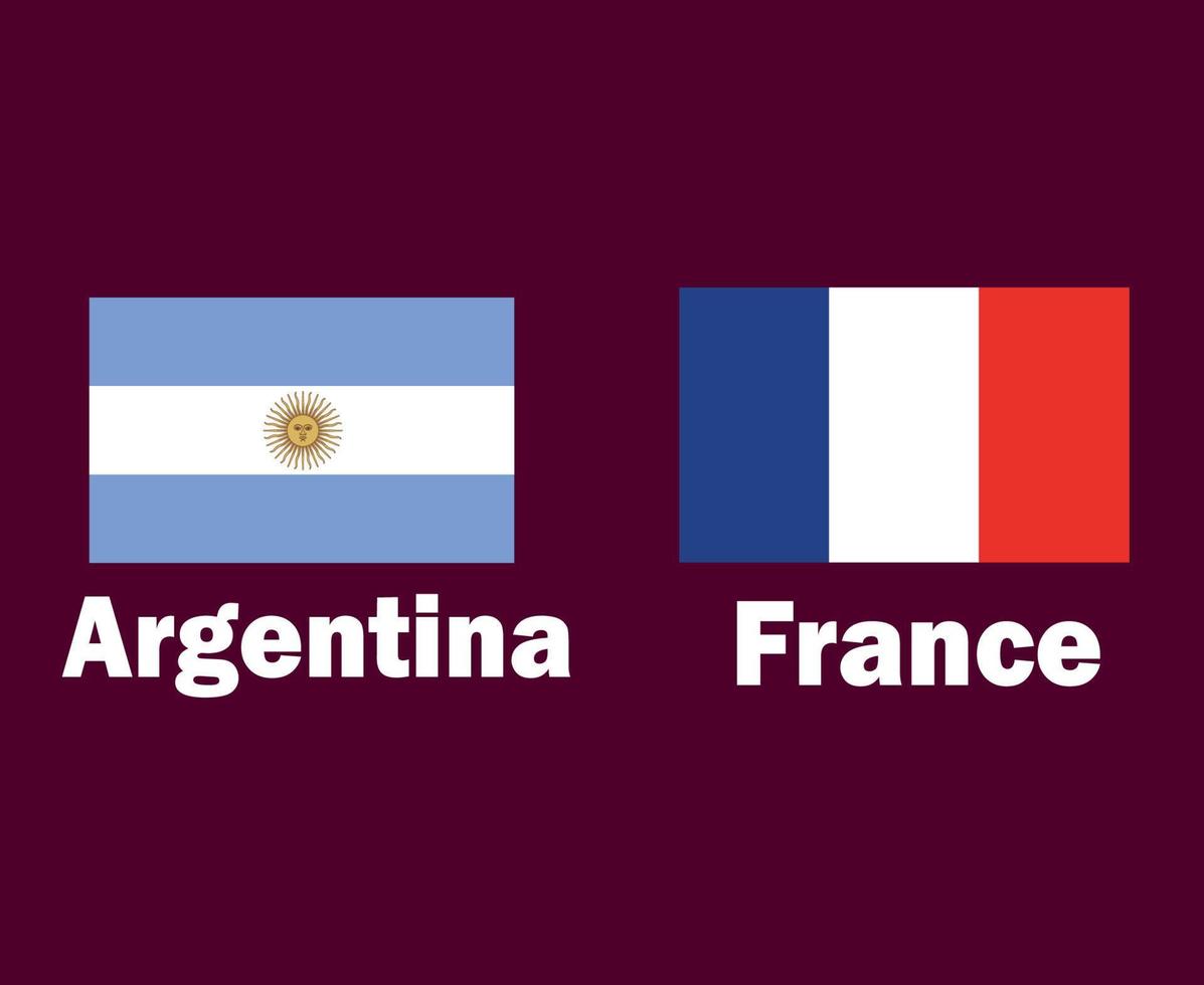 argentina och Frankrike flagga emblem med namn fotboll symbol design latin Amerika och Europa vektor länder illustration