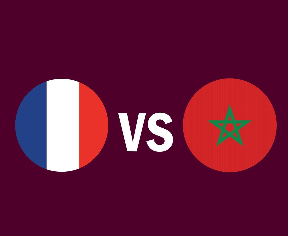 Frankrike och marocko flagga symbol design Europa och afrika fotboll slutlig vektor europeisk och afrikansk länder fotboll lag illustration