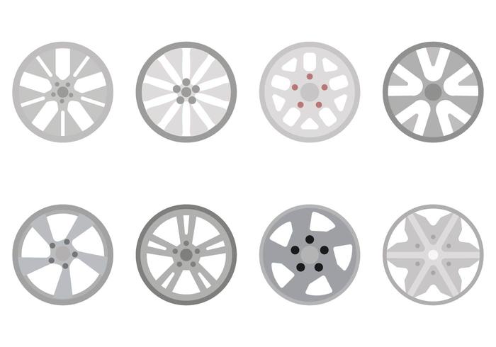 Plana hubcap-vektorer vektor