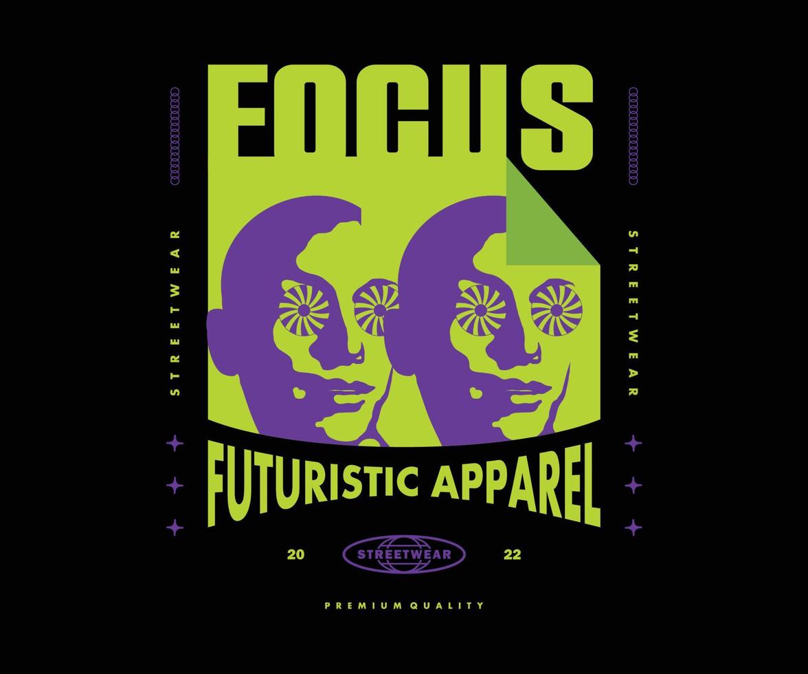 futuristisches Illustrationst-shirt-Design, Vektorgrafik, typografisches Poster oder T-Shirts Streetwear und urbaner Stil vektor