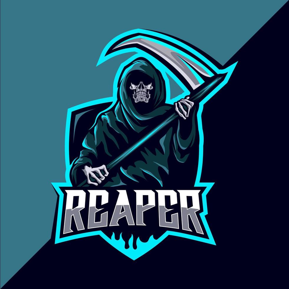 reaper skull maskot esport logotypdesign vektor