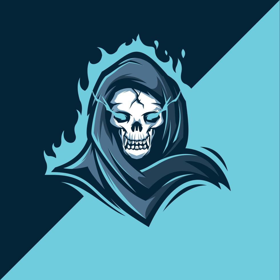 Reaper-Maskottchen-Esport-Logo-Design vektor