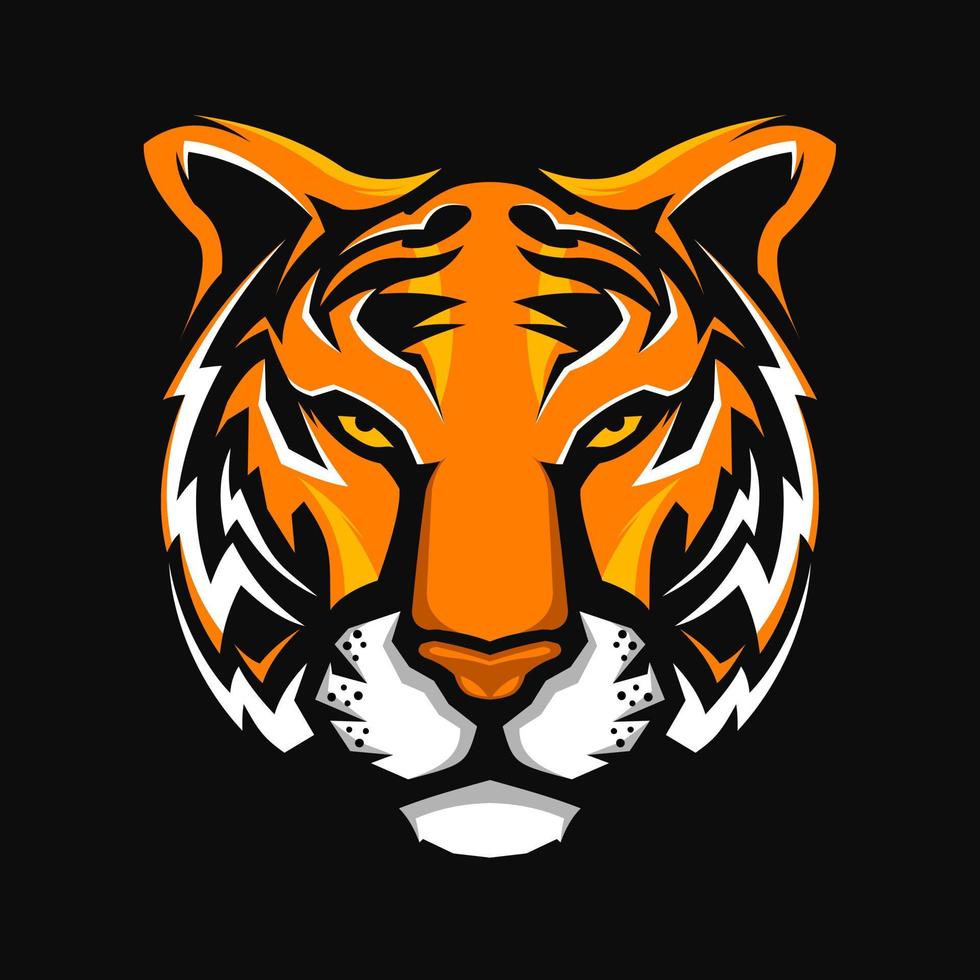 scharfer blick tigerkopf illustration logo vektor design
