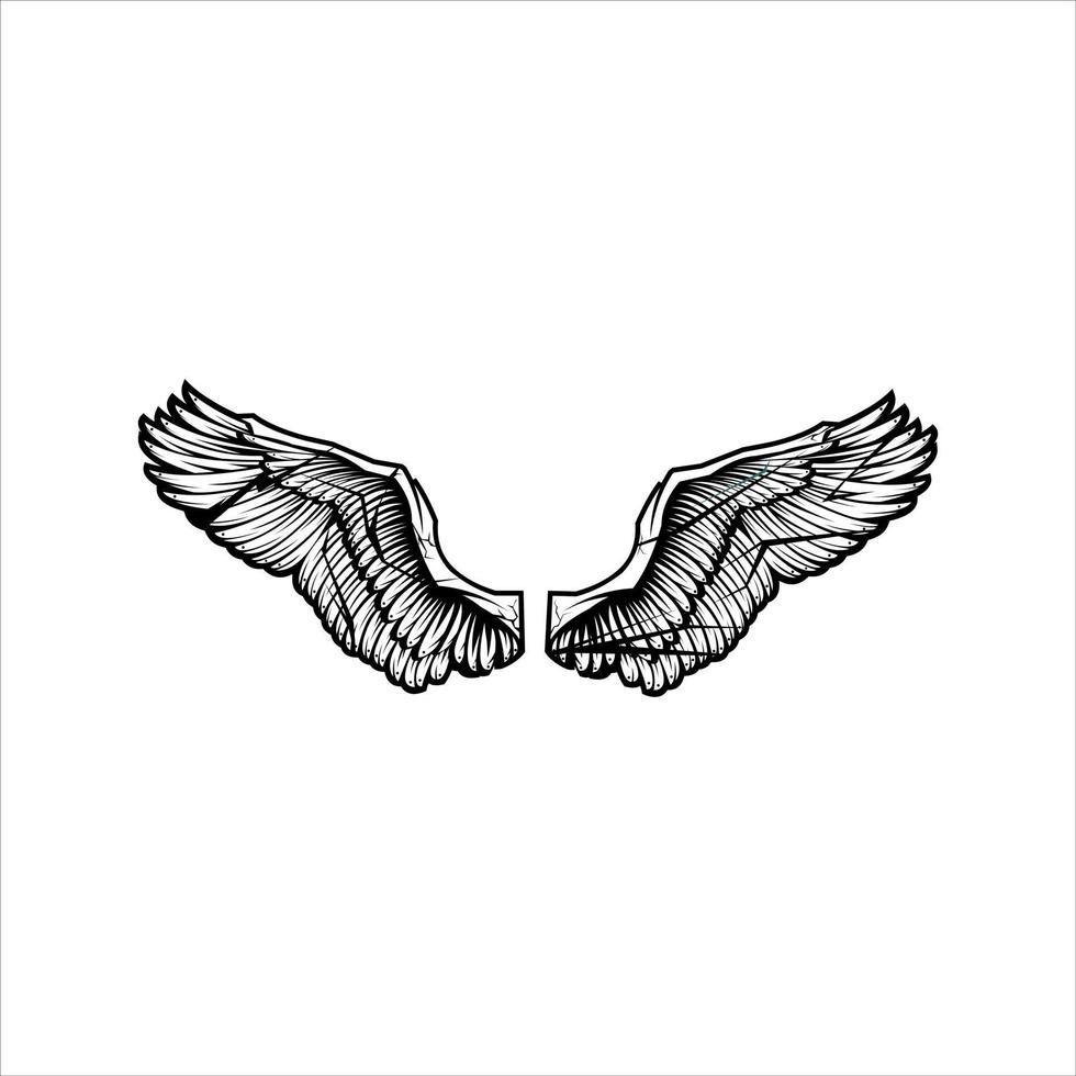 zerrissene Flügel-Vektor-Logo-Illustration vektor