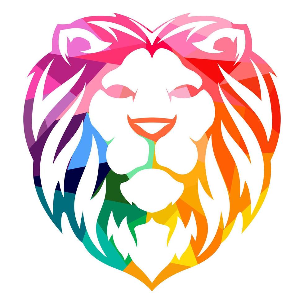 einfaches Logo, vollfarbige Löwenkopf-Silhouette vektor