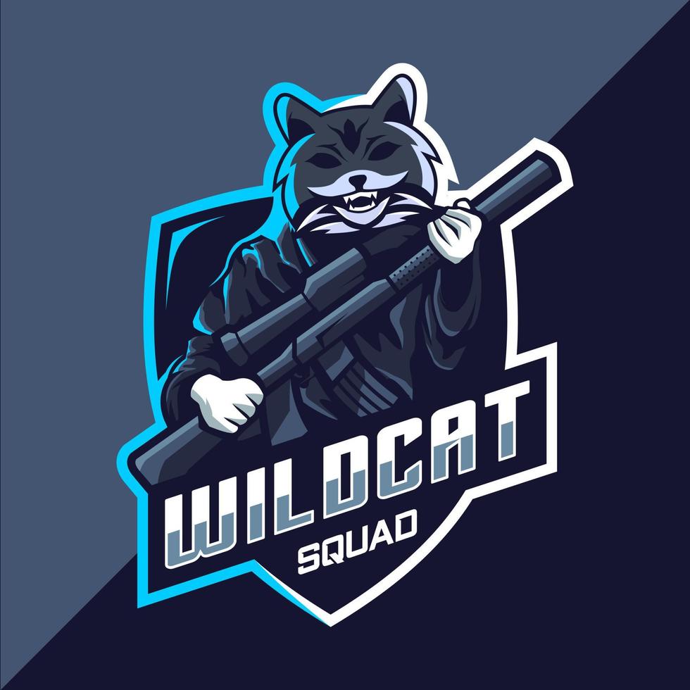 Wildcat Squad Esport-Maskottchen-Logo vektor