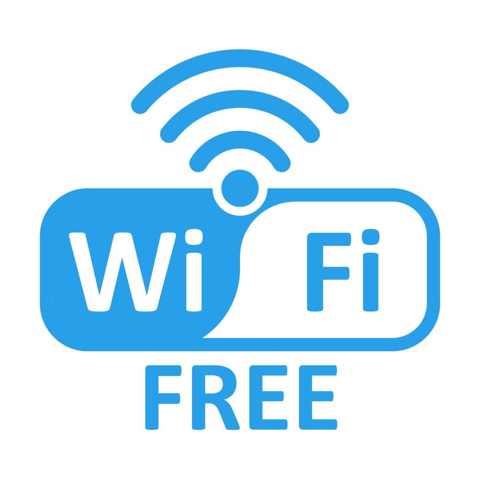 wiFi fri zon blå Färg trådlös klistermärken design ikon förbindelse hotspot område vektor