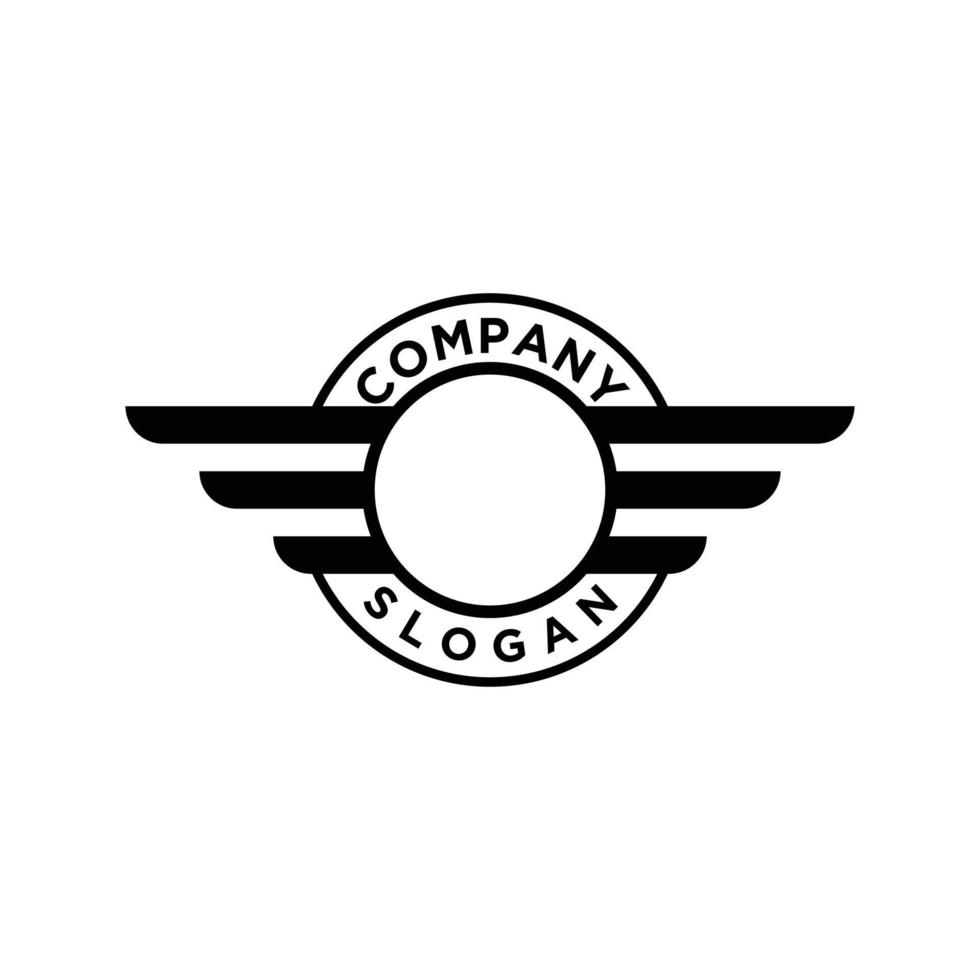 Sport Motorrad Vintage Flügel Etiketten Logo Vektor