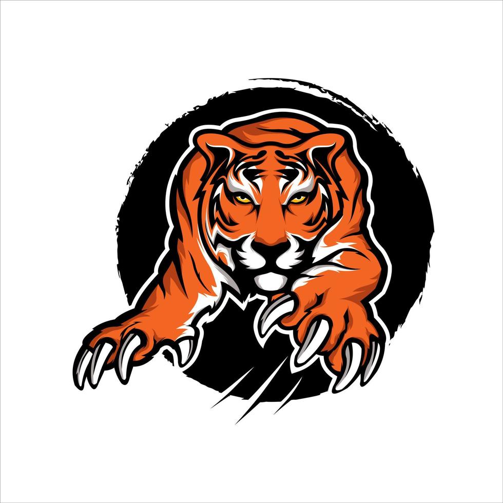 tiger maskot sport logotyp premie vektor