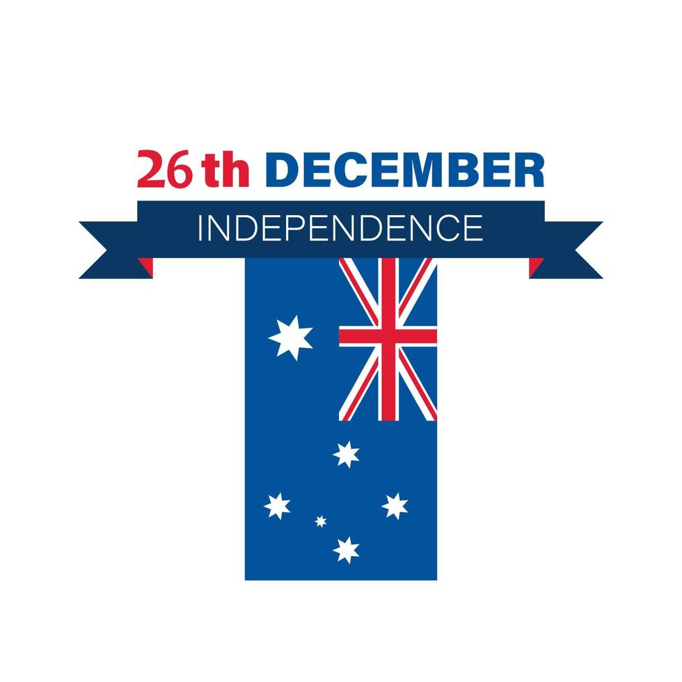 Abbildung mit Flagge von Australien. Tag der Unabhängigkeit vektor