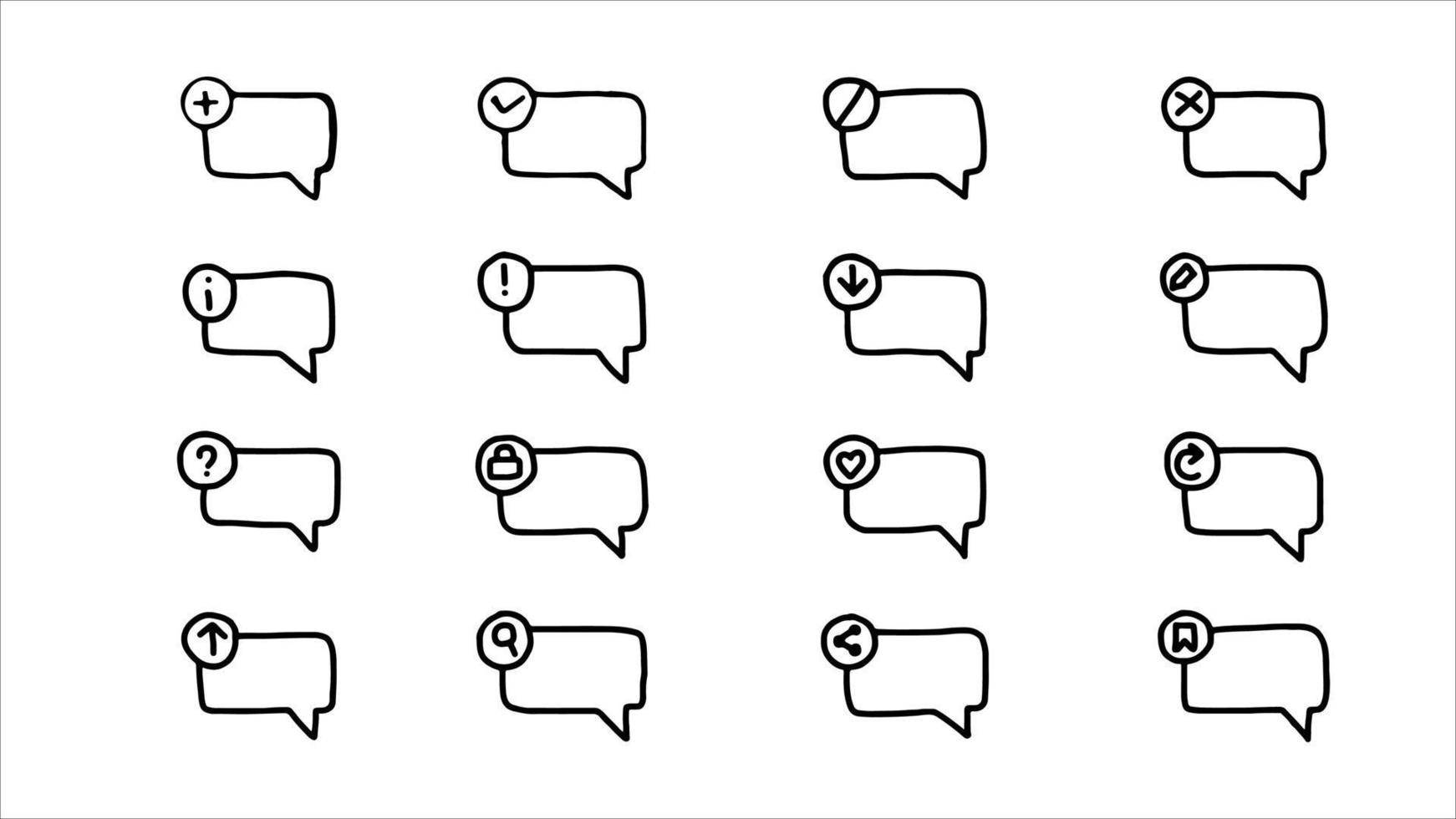 grafischer Vektor des Chat-Icon-Designs mit verschiedenen Benachrichtigungen und unter Verwendung des Handzeichnungsstils