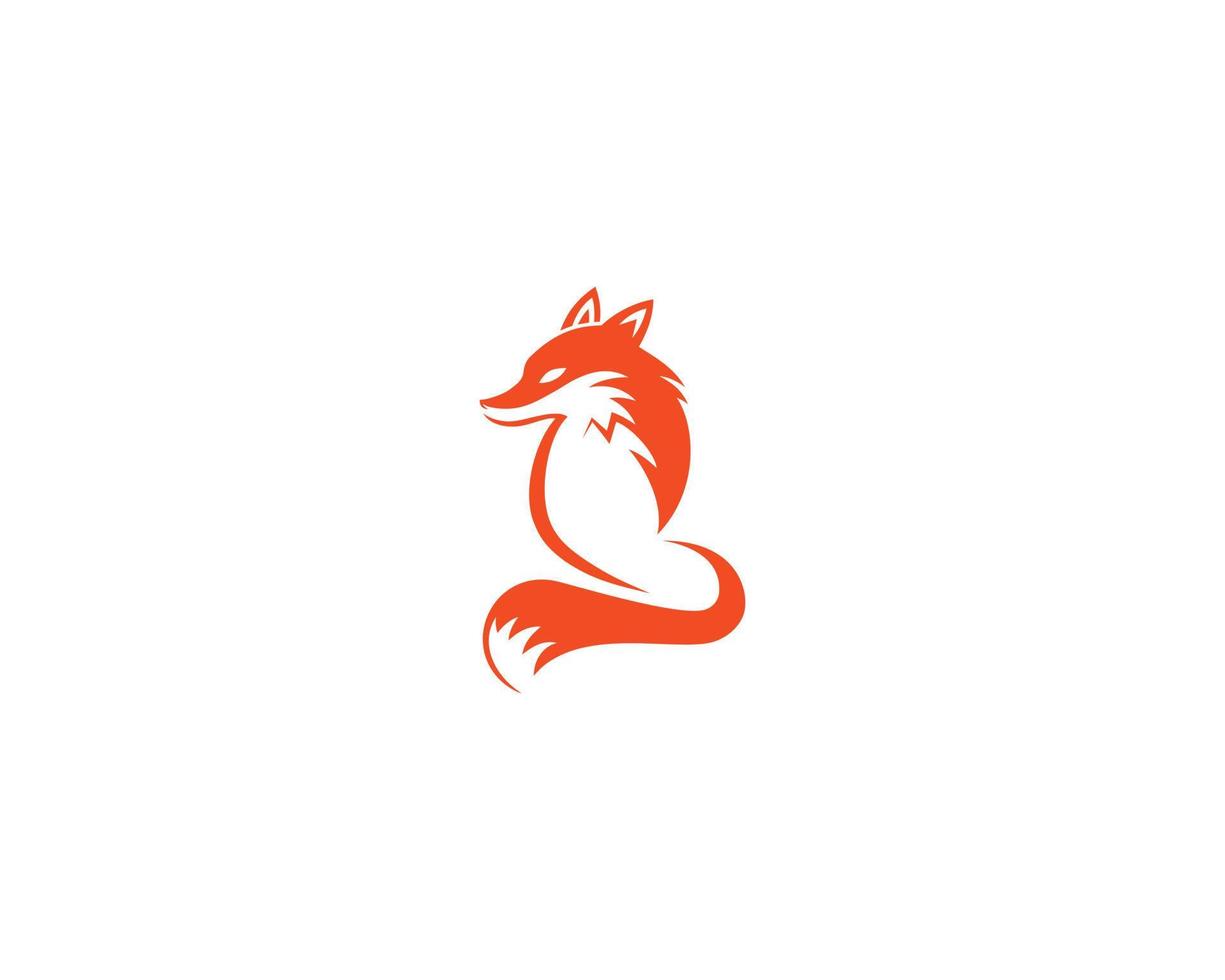 Varg och räv silhuett djur- maskot logotyp design unik vektor illustration.