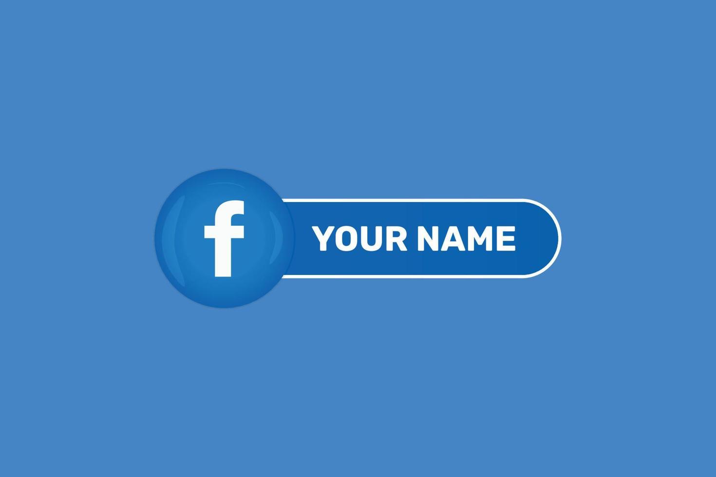 glansig Facebook ikon märka med användare namn banderoller premie vektor