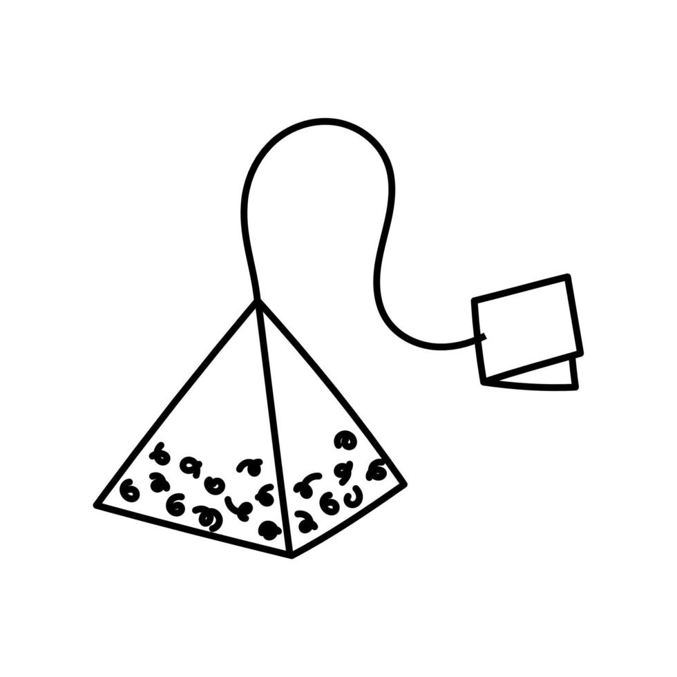 linje konst pyramid te väska. hand dragen platt stil design. isolerat vektor illustration