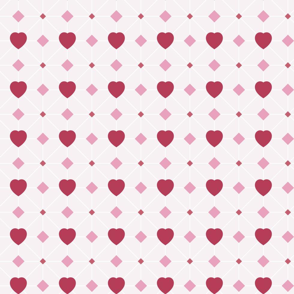 sömlös mönster av hjärtan och geometrisk former i rosa nyanser. design för valentine dag, bröllop och mor dag firande, hälsning kort, Hem dekor, textil, omslag papper, scrapbooking. vektor