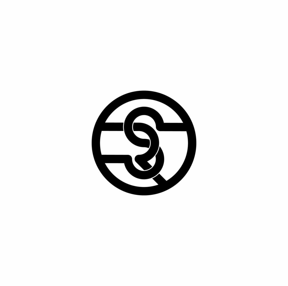 rs sr r s första brev logotyp isolerat på vit bakgrund vektor
