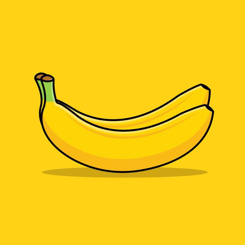 bananen-cartoon-vektor-symbol-illustration. Obst-Icon-Konzept isolierter Vektor. flacher Cartoon-Stil. Bananenabbildung. vektor