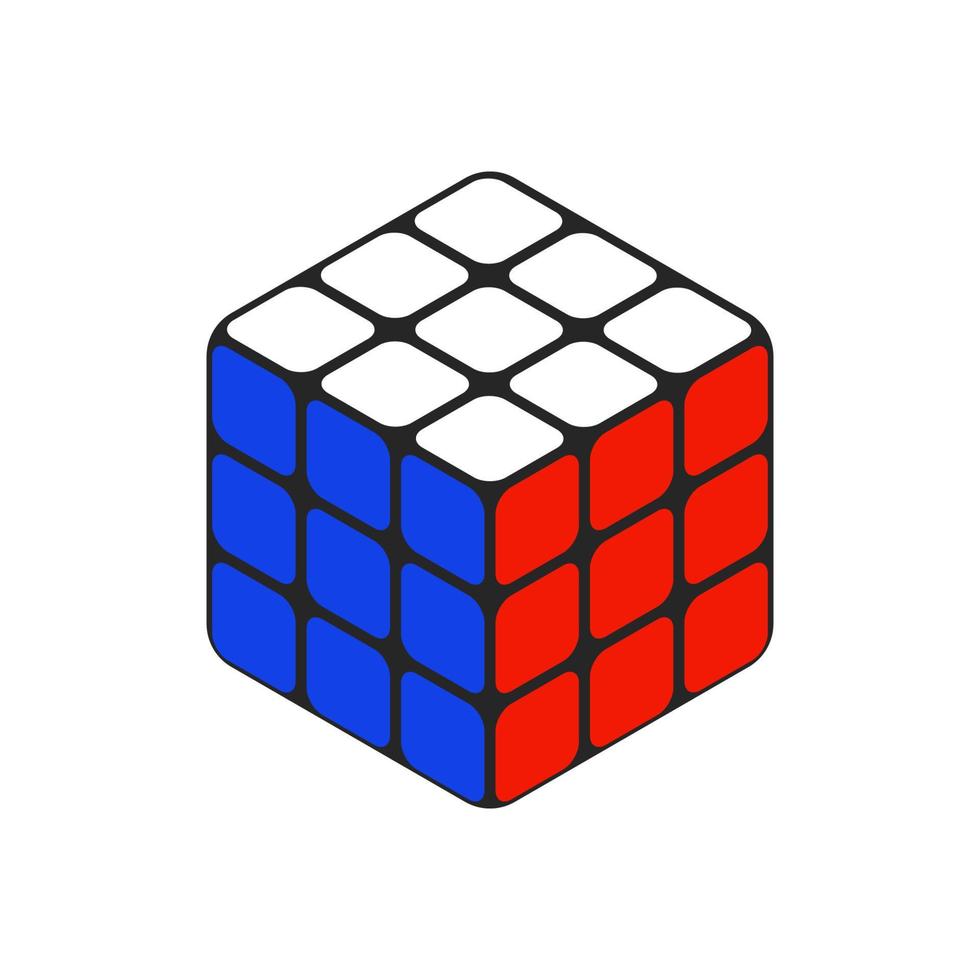 rubik vektor isolerat på vit bakgrund