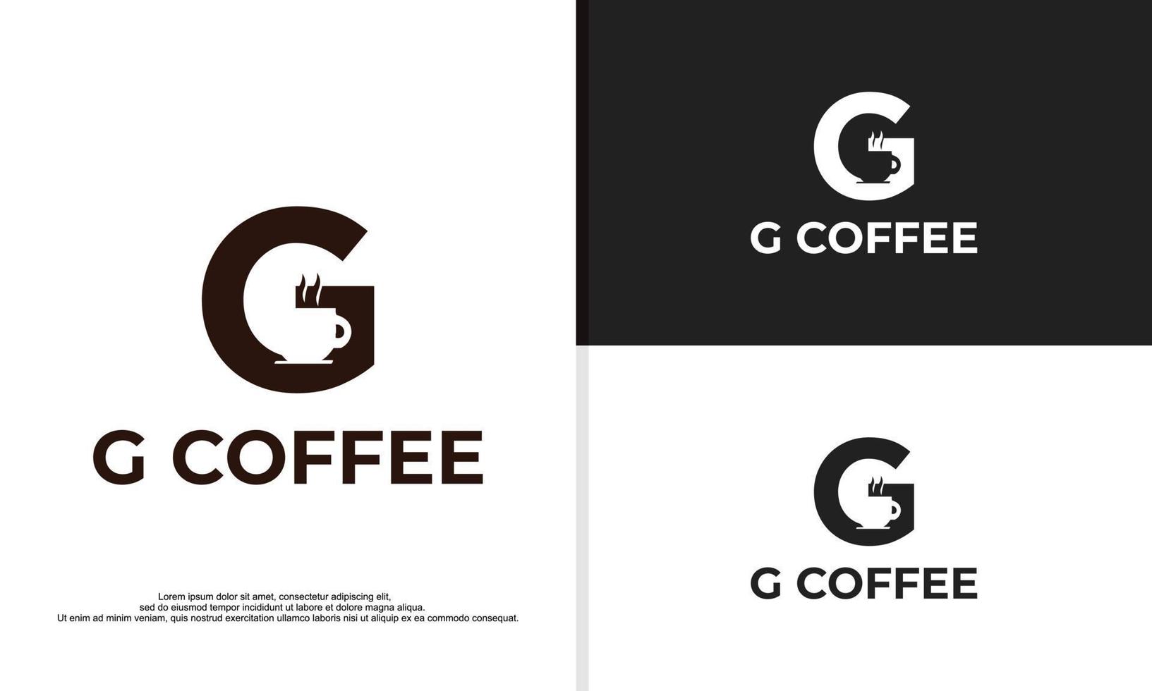 logotyp illustration vektor grafisk av brev g med kaffe kopp i negativ Plats. passa för kaffe affär, etc.