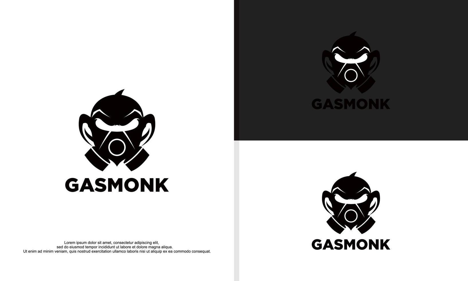 logotyp illustration vektor grafisk av apa Begagnade gas mask.