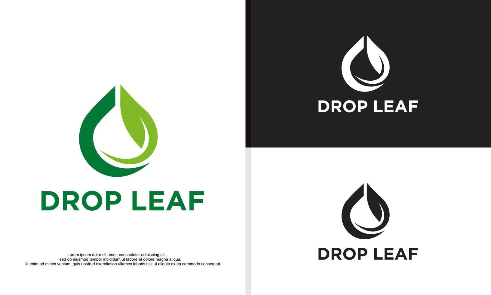 Drop-Blatt-Logo-Design-Illustration vektor