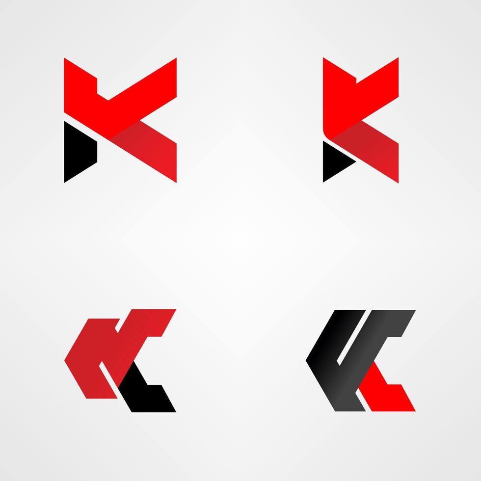 flera typer av brev k font bild grafisk ikon logotyp design abstrakt begrepp vektor stock. kan vara Begagnade som en symbol relaterad till första eller monogram