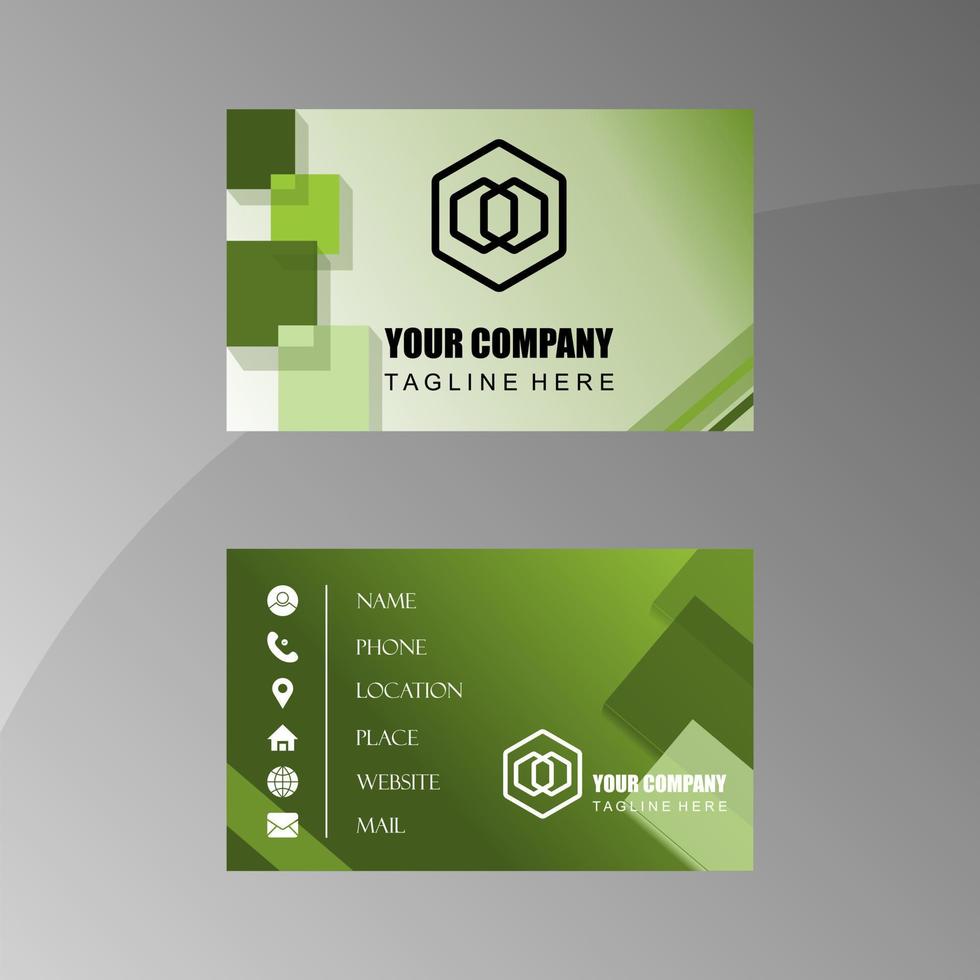 grüne Farbe elegante Visitenkarte Vorlage vorne und hinten Bild Grafik Symbol Logo Design abstraktes Konzept Vektor Lager. kann als Symbol für Werbung oder Profil verwendet werden