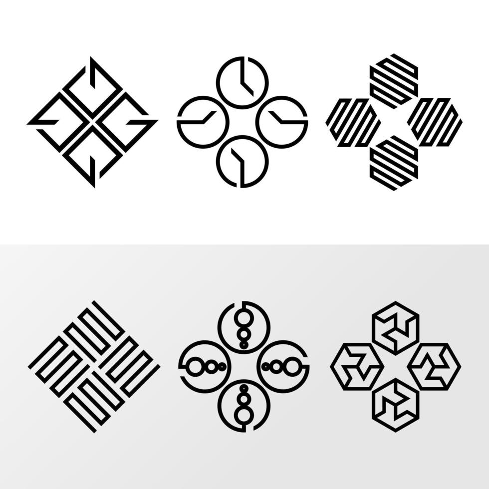 linje prydnad som är fyrkant, cirkulär och hexagonal bild grafisk ikon logotyp design abstrakt begrepp vektor stock. kan vara Begagnade som en symbol relaterad till motiv eller konst