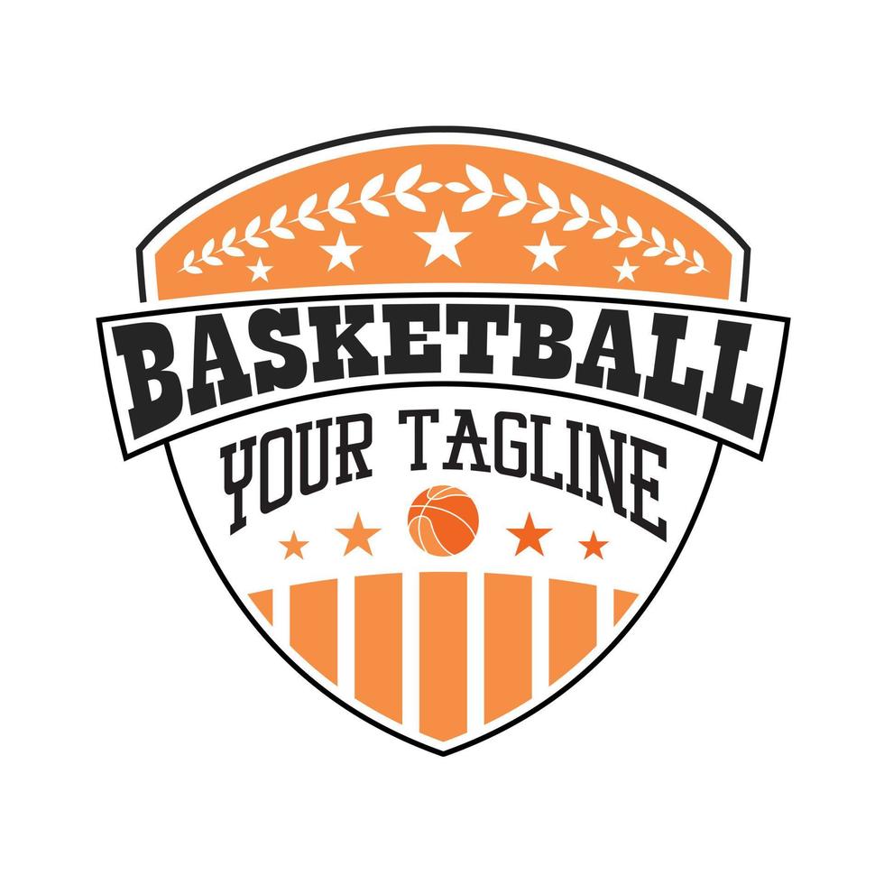 Fantastisk basketboll emblem med boll bild grafisk ikon logotyp design abstrakt begrepp vektor stock. kan vara Begagnade som en symbol relaterad till turnering eller sport