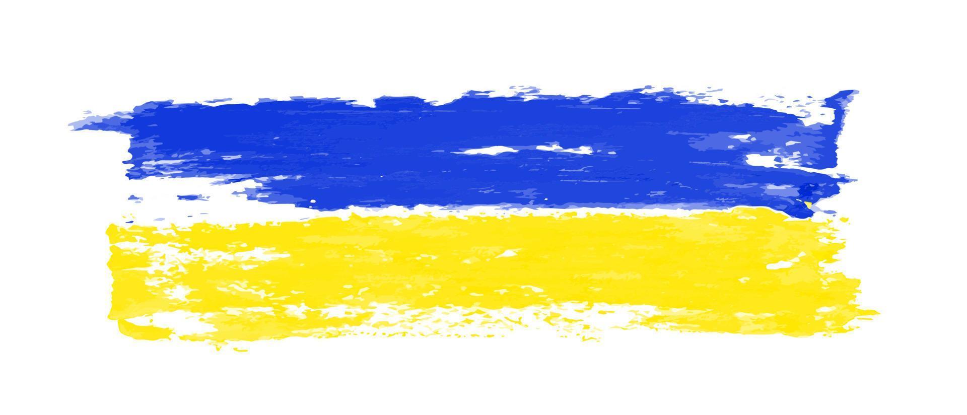 ukraine-flaggenbürstenkonzept. Flagge der Ukraine Grunge-Stil Banner Hintergrund vektor