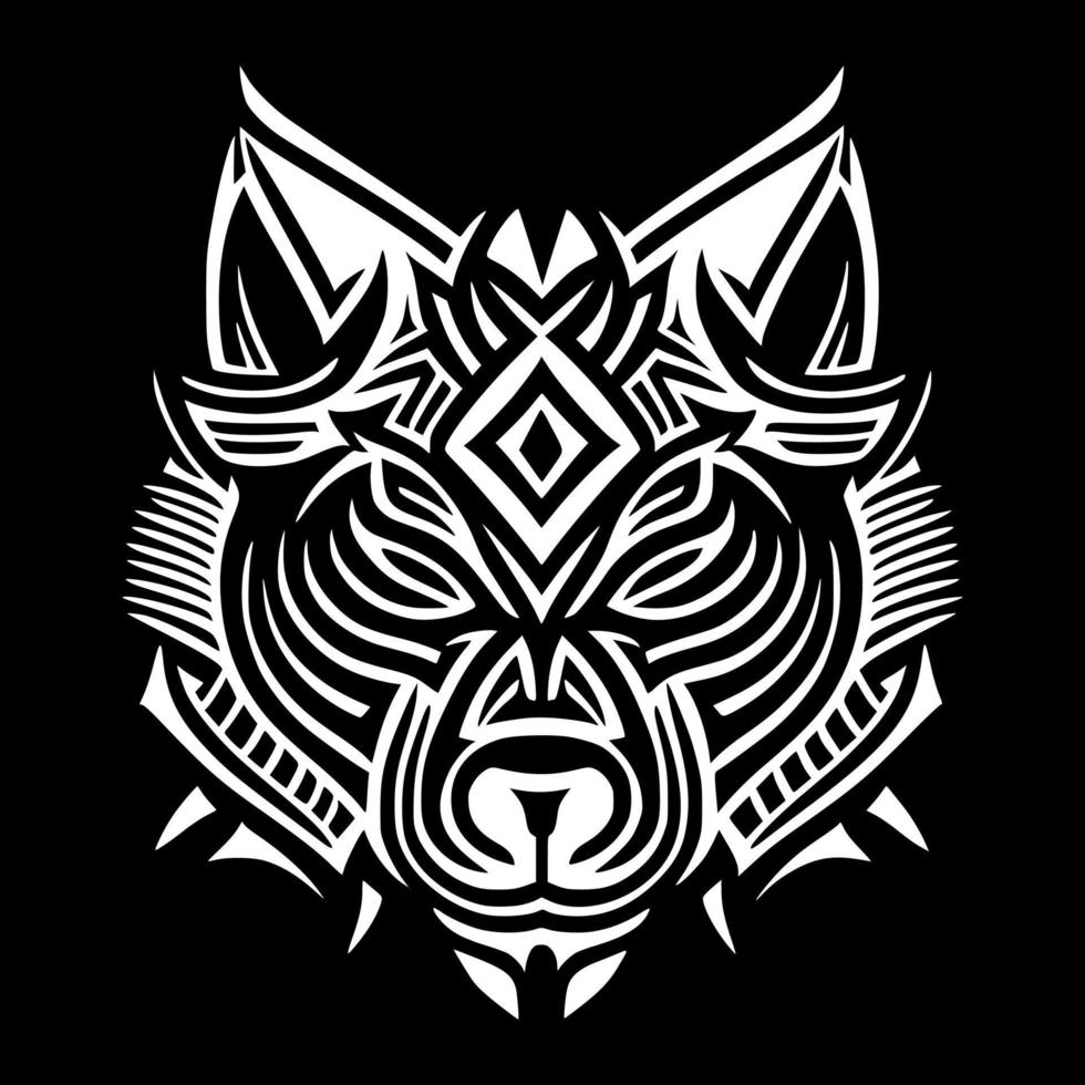 Vektorporträt des wütenden Wolfs, Kojotenkopf. kunstvolles Design für Stickereien, Tätowierungen, T-Shirts, Embleme. vektor