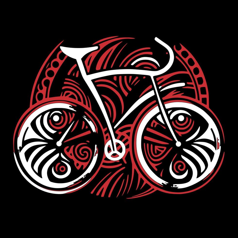 stiliserade, dekorativ cykel. design för broderi, tatuering, t-shirt, maskot, logotyp. vektor