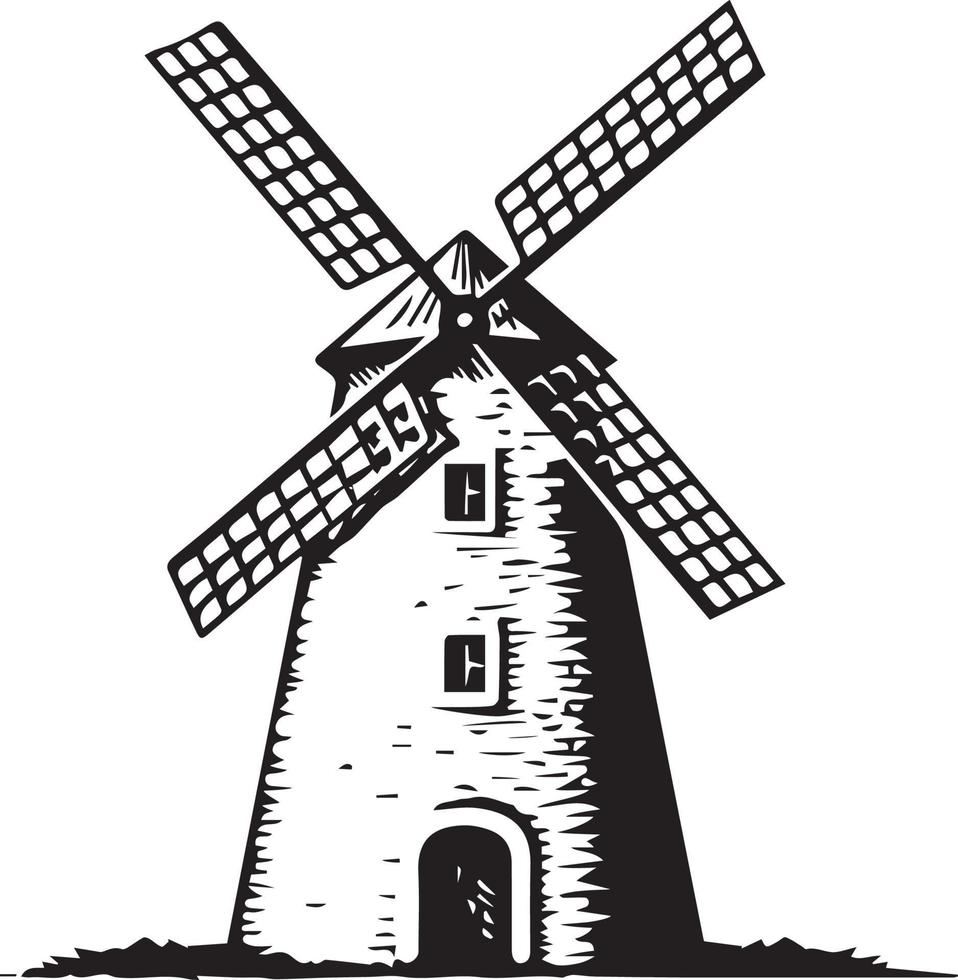 Windmühlen-Vektordesign vektor