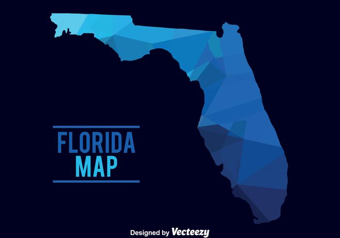 Blå Florida Map Vector
